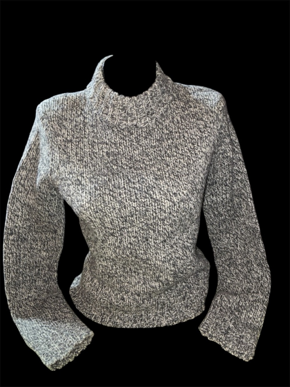 Nine West Women’s Gray Marled Knit Mock Neck Sweater